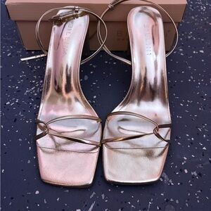 Altar'd State Gold Strappy Heels